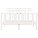 Cadre de lit sans matelas blanc bois de pin massif 150x200 cm