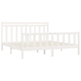 Cadre de lit sans matelas blanc bois massif de pin 200x200 cm