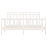 Cadre de lit sans matelas blanc bois massif de pin 200x200 cm