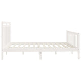 Cadre de lit sans matelas blanc bois massif de pin 200x200 cm