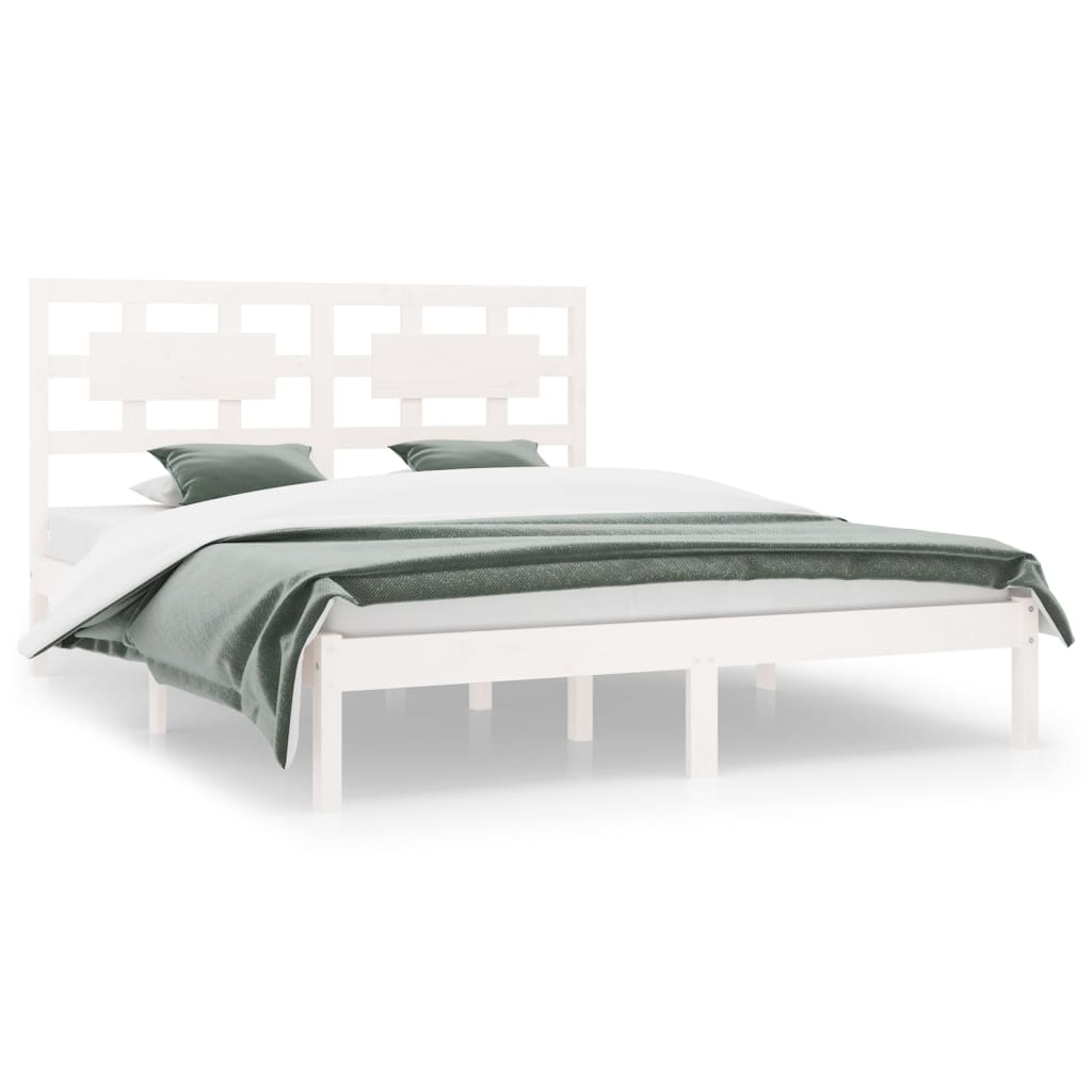 Cadre de lit sans matelas blanc 140x200 cm bois de pin massif