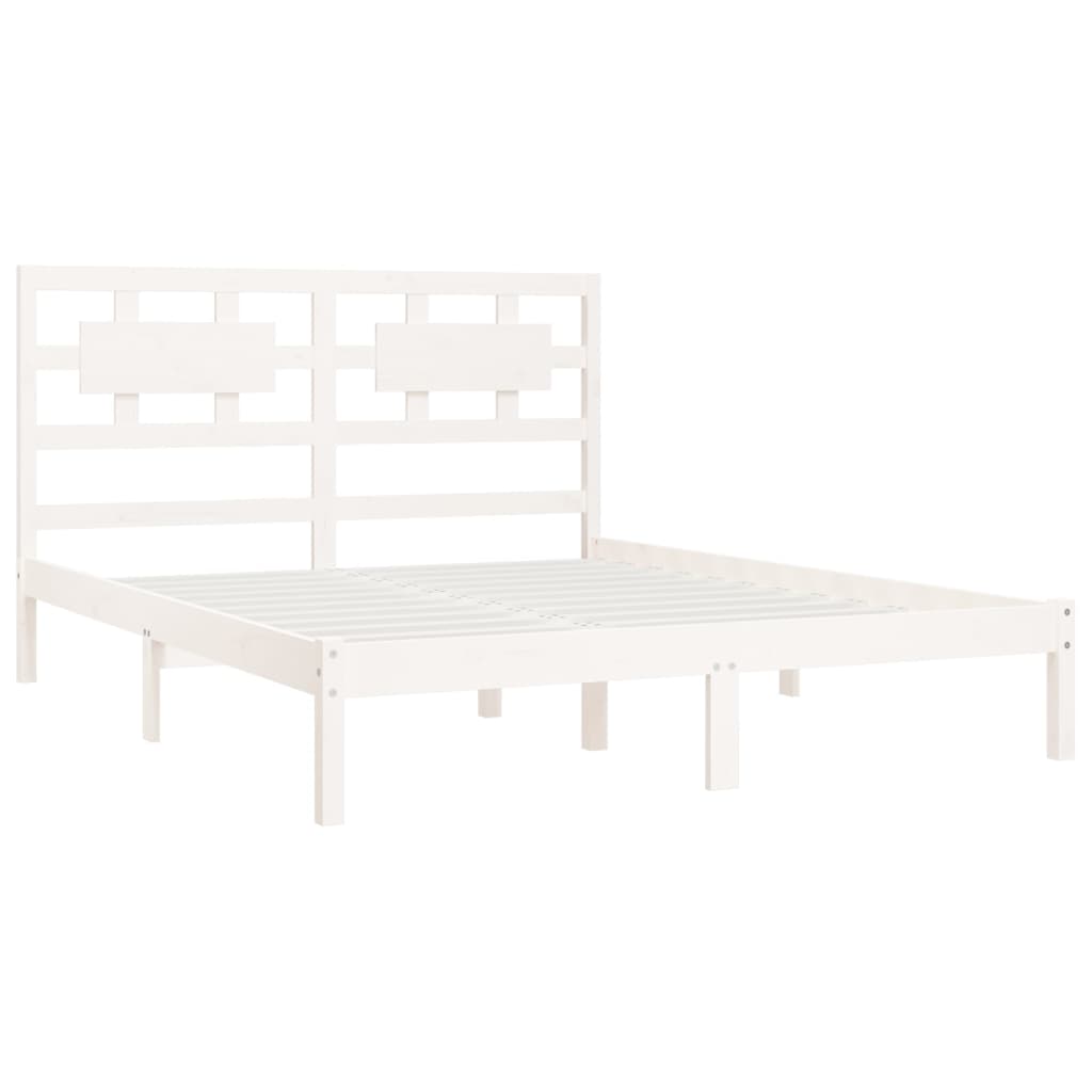 Cadre de lit sans matelas blanc 140x200 cm bois de pin massif