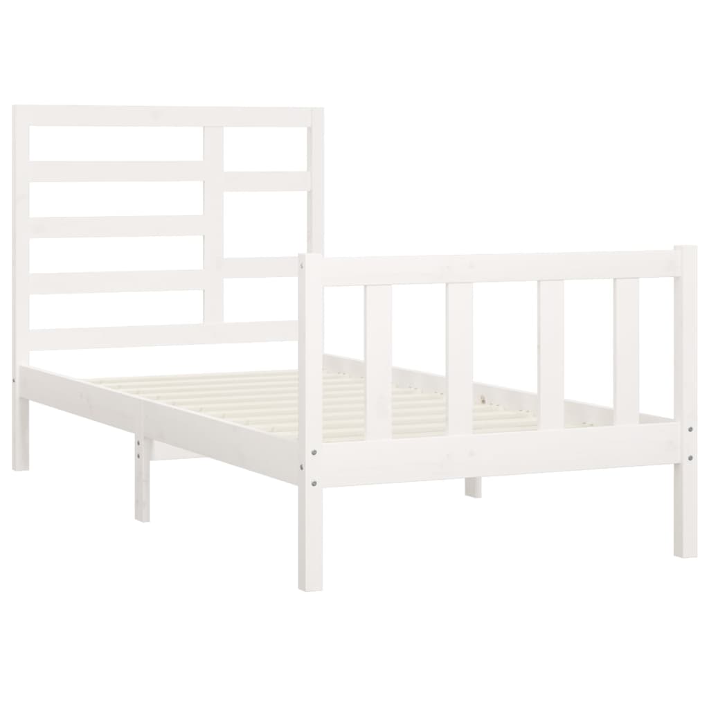 Cadre de lit sans matelas blanc 90x200 cm bois de pin massif