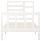 Cadre de lit sans matelas blanc 90x200 cm bois de pin massif