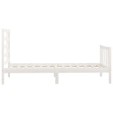 Cadre de lit sans matelas blanc 90x200 cm bois de pin massif