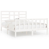 Cadre de lit sans matelas blanc 120x200 cm bois de pin massif