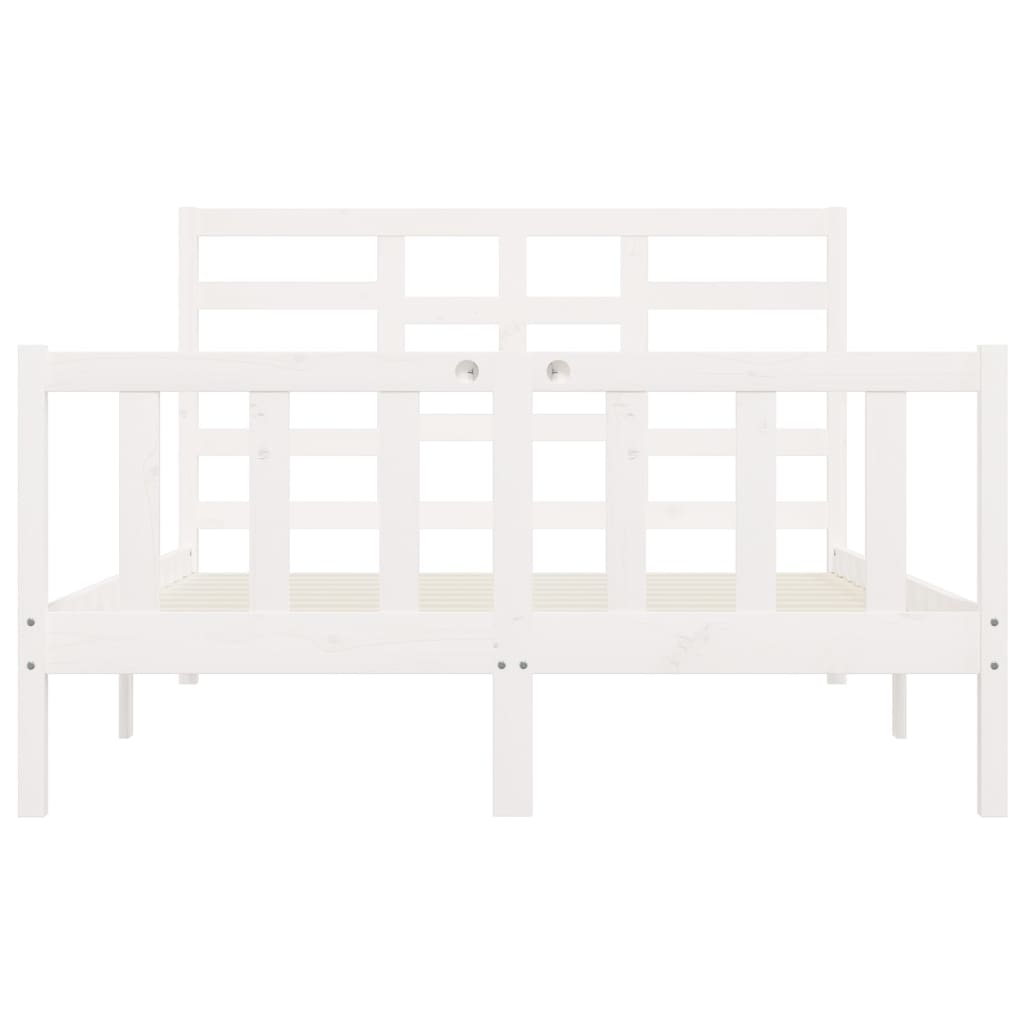 Cadre de lit sans matelas blanc 120x200 cm bois de pin massif