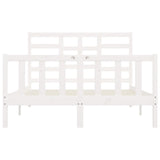 Cadre de lit sans matelas blanc 120x200 cm bois de pin massif