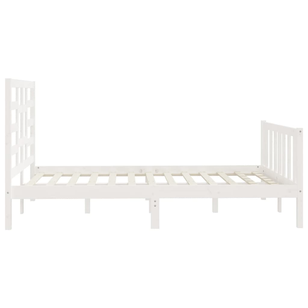 Cadre de lit sans matelas blanc 120x200 cm bois de pin massif