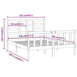 Cadre de lit sans matelas blanc 120x200 cm bois de pin massif