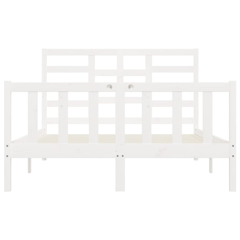 Cadre de lit sans matelas blanc 140x200 cm bois de pin massif