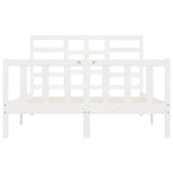 Cadre de lit sans matelas blanc 140x200 cm bois de pin massif