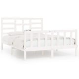 Cadre de lit sans matelas blanc 160x200 cm bois de pin massif