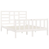 Cadre de lit sans matelas blanc 160x200 cm bois de pin massif