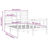 Cadre de lit sans matelas blanc 160x200 cm bois de pin massif