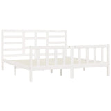 Cadre de lit sans matelas blanc 180x200 cm bois massif