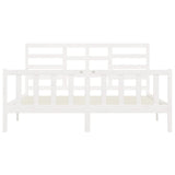 Cadre de lit sans matelas blanc 180x200 cm bois massif