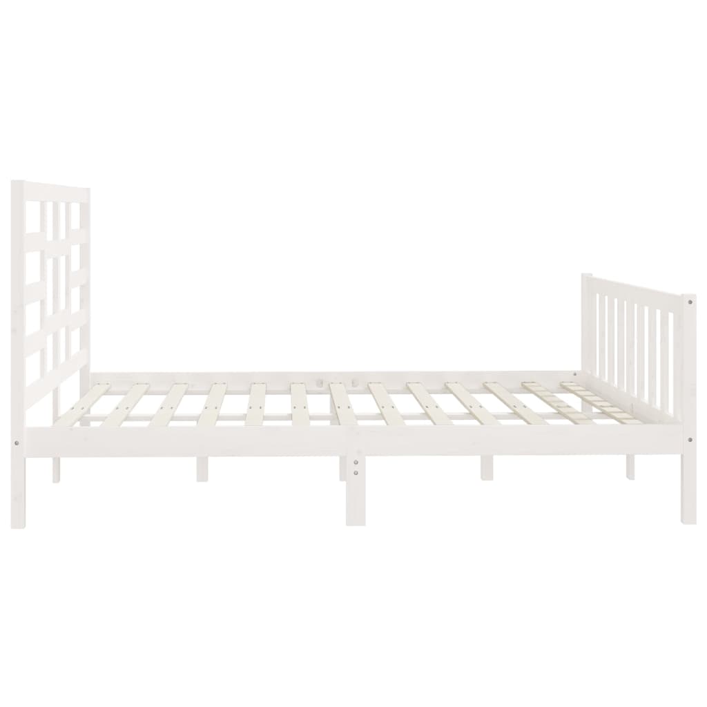 Cadre de lit sans matelas blanc 180x200 cm bois massif