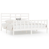 Cadre de lit sans matelas blanc 200x200 cm bois massif de pin