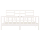 Cadre de lit sans matelas blanc 200x200 cm bois massif de pin