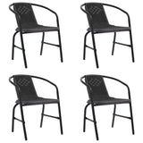 Chaises de jardin lot de 4 Rotin plastique et acier 110 kg