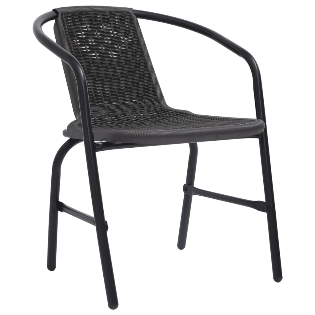 Chaises de jardin lot de 4 Rotin plastique et acier 110 kg