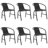 Chaises de jardin lot de 6 Rotin plastique et acier 110 kg