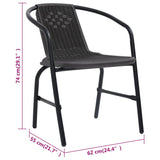 Chaises de jardin lot de 8 Rotin plastique et acier 110 kg