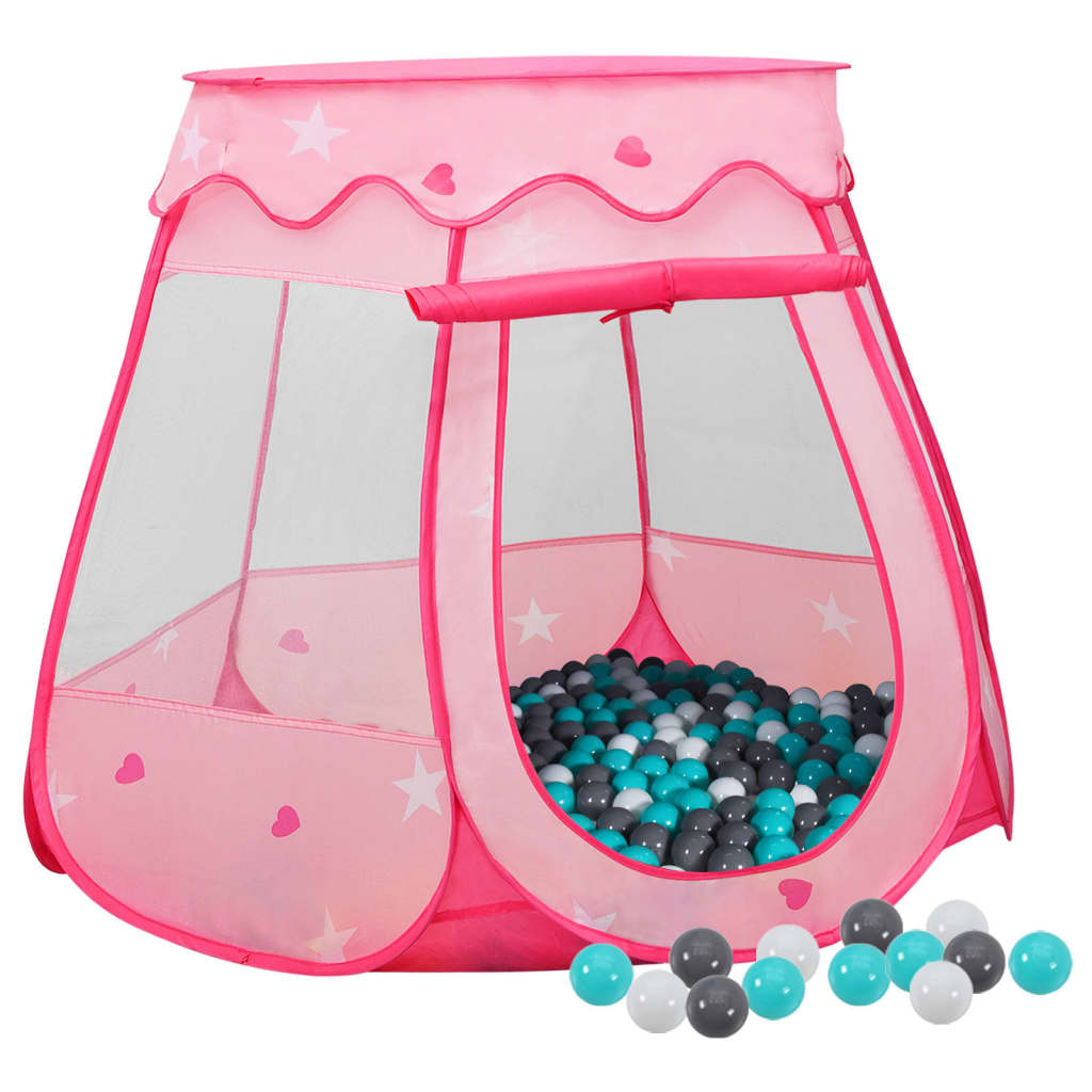 Tente de jeu pour enfants avec 250 balles Rose 102x102x82 cm