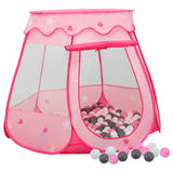 Tente de jeu pour enfants avec 250 balles Rose 102x102x82 cm