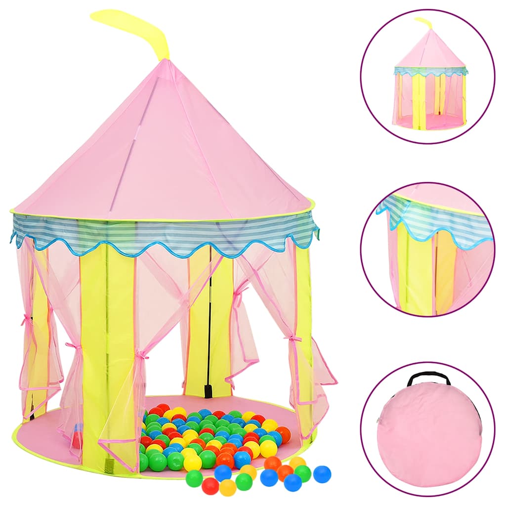 Tente de jeu pour enfants avec 250 balles Rose 100x100x127 cm