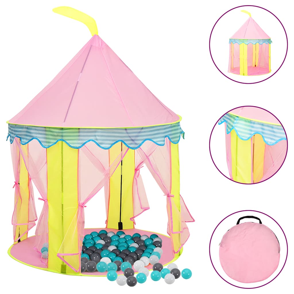 Tente de jeu pour enfants avec 250 balles Rose 100x100x127 cm