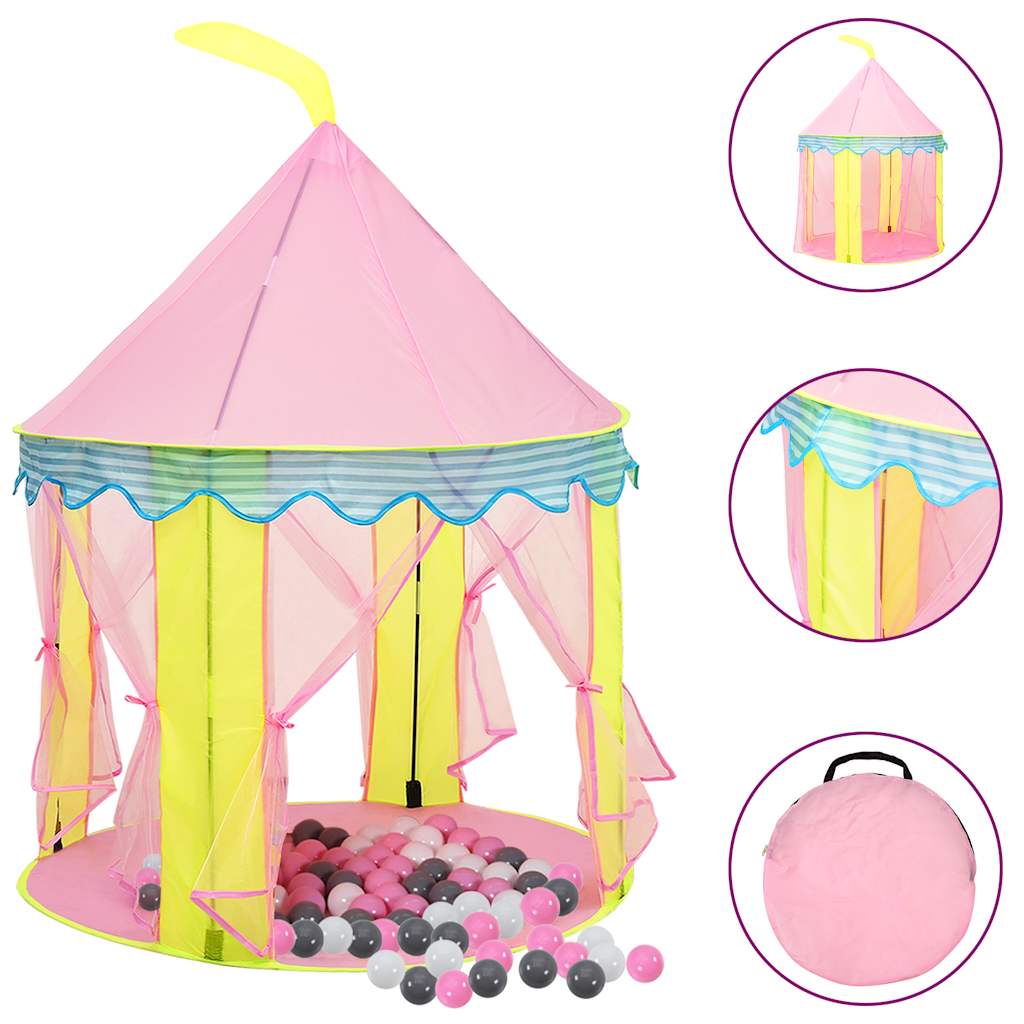 Tente de jeu pour enfants avec 250 balles Rose 100x100x127 cm