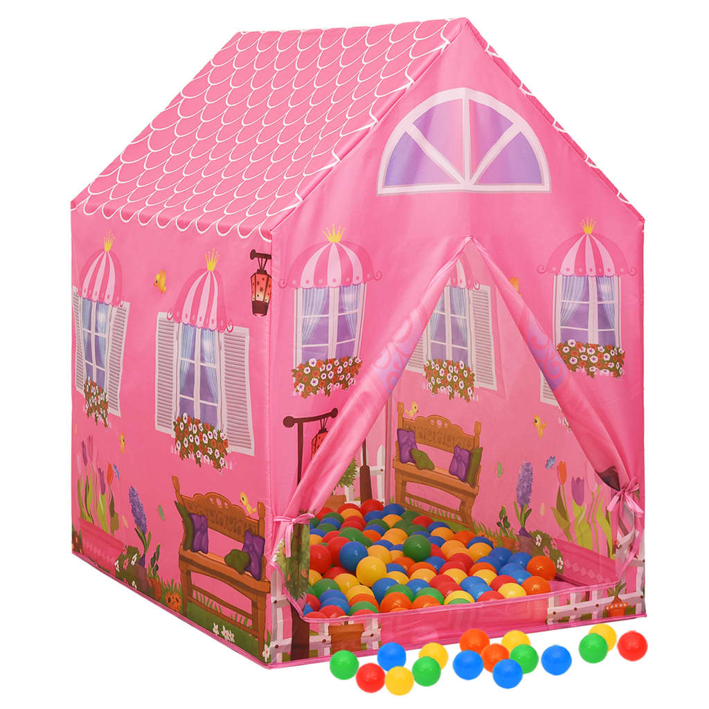 Tente de jeu pour enfants avec 250 balles Rose 69x94x104 cm