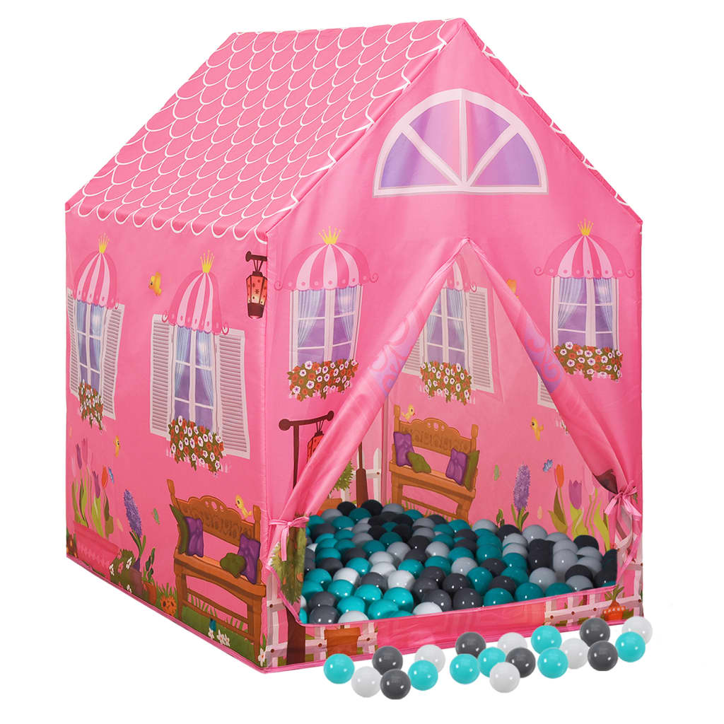 Kinderspielzelt mit 250 Bällen Pink 69x94x104 cm