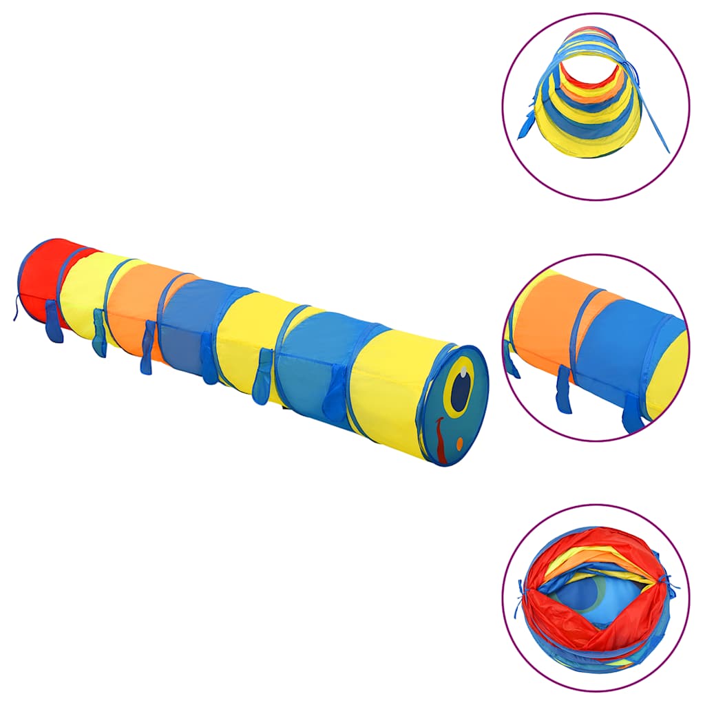 Tunnel de jeu pour enfants avec 250 balles Multicolore 245 cm