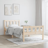 Solid wood bed frame without mattress