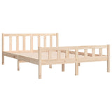 Solid wood bed frame without mattress