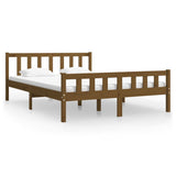 Bed frame without mattress honey brown solid wood 140x190 cm