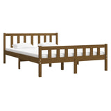 Bed frame without mattress honey brown solid wood 140x190 cm