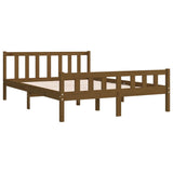 Bed frame without mattress honey brown solid wood 140x190 cm