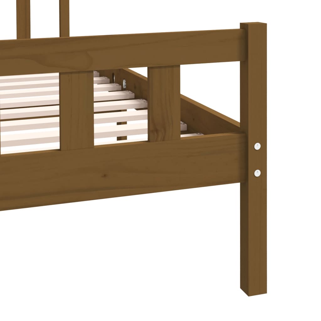 Bed frame without mattress honey brown solid wood 140x190 cm