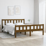 Bed frame without mattress honey brown solid wood 140x190 cm