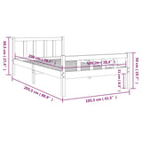 Bed frame without mattress solid wood 100x200 cm