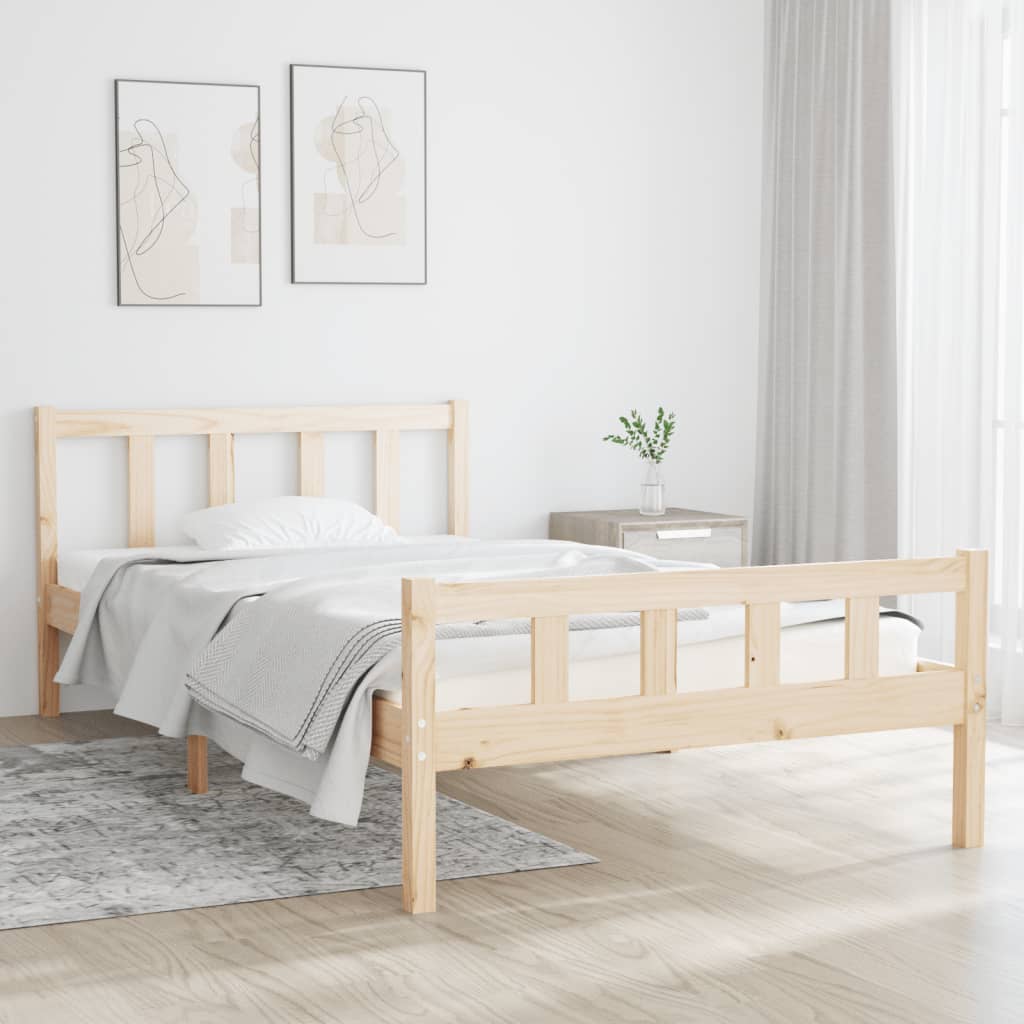 Cadre de lit sans matelas bois massif 100x200 cm