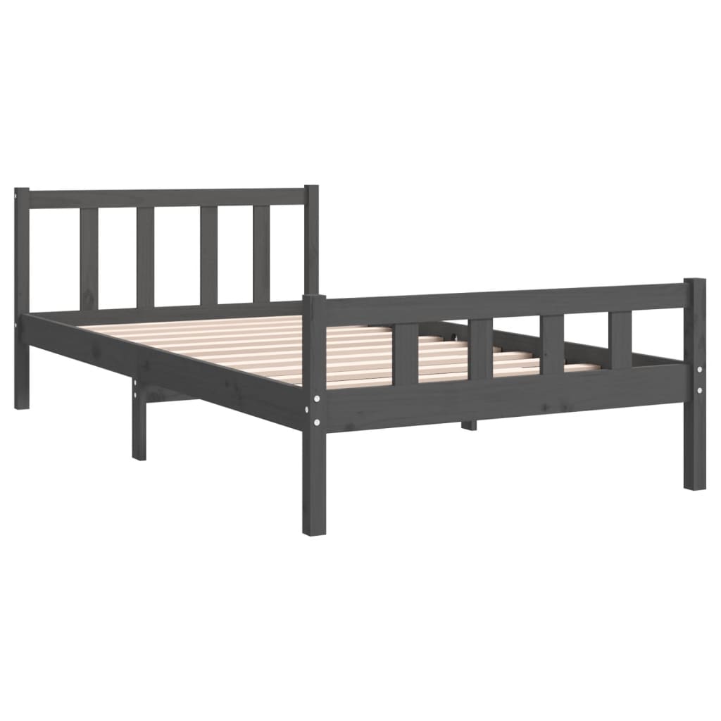 Bed frame without mattress gray solid wood 100x200 cm