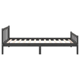 Bed frame without mattress gray solid wood 100x200 cm