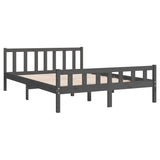 Bed frame without mattress gray solid wood 120x200 cm