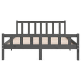 Bed frame without mattress gray solid wood 120x200 cm