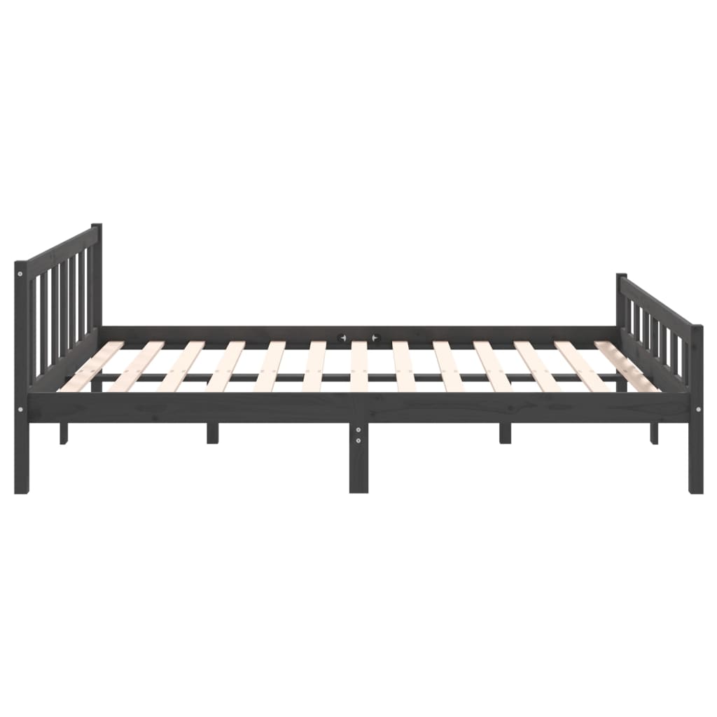 Bed frame without mattress gray solid wood 120x200 cm